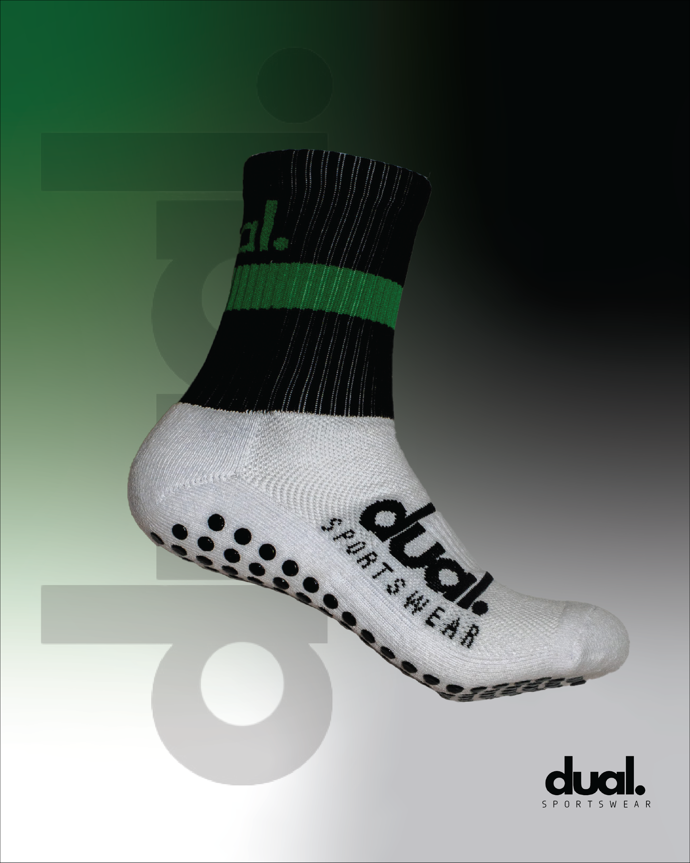 DUAL Performance Socks - Black/Green