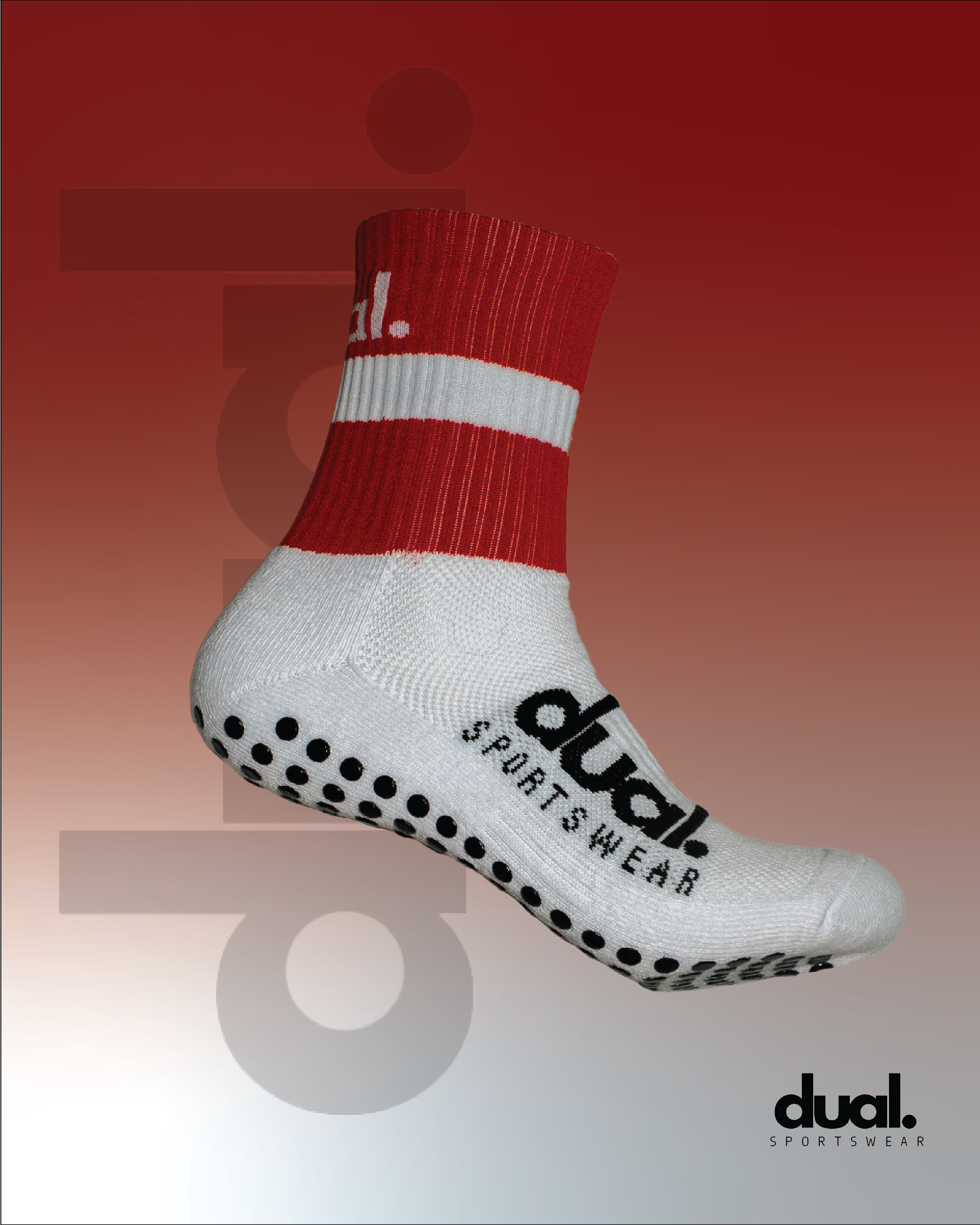 DUAL Performance Socks - Red/White