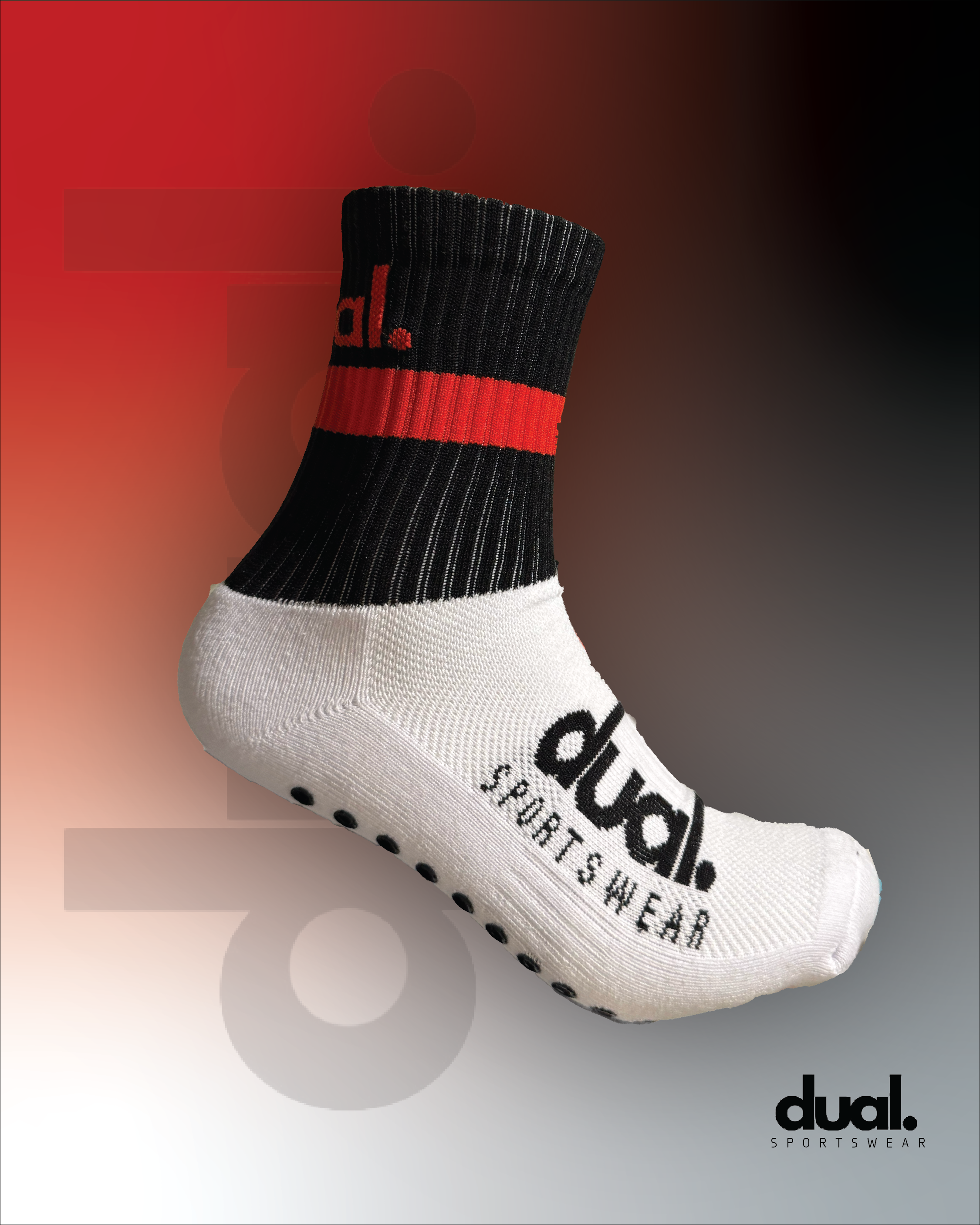 DUAL Performance Socks - Black \ Red