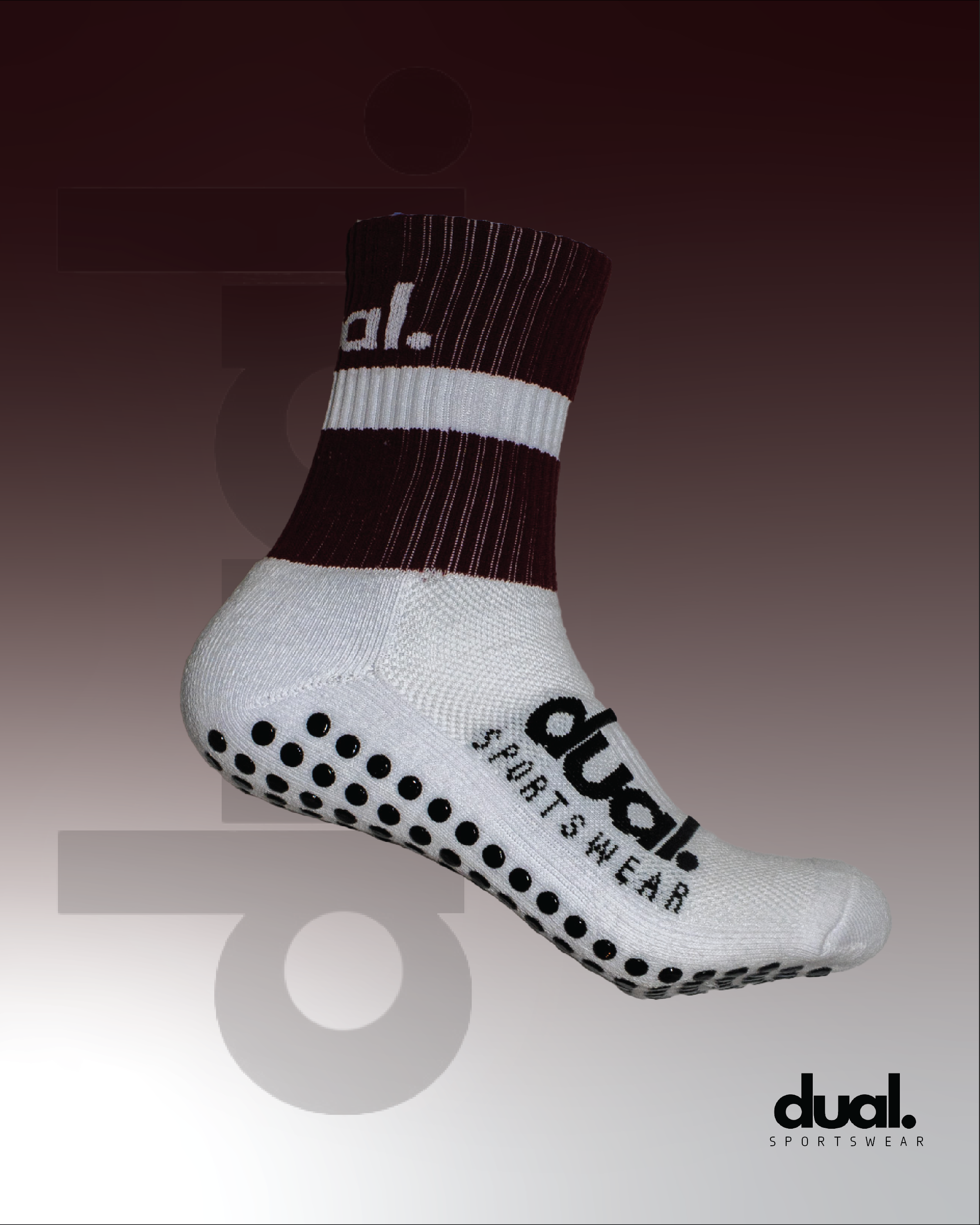 DUAL Performance Socks - Maroon/White