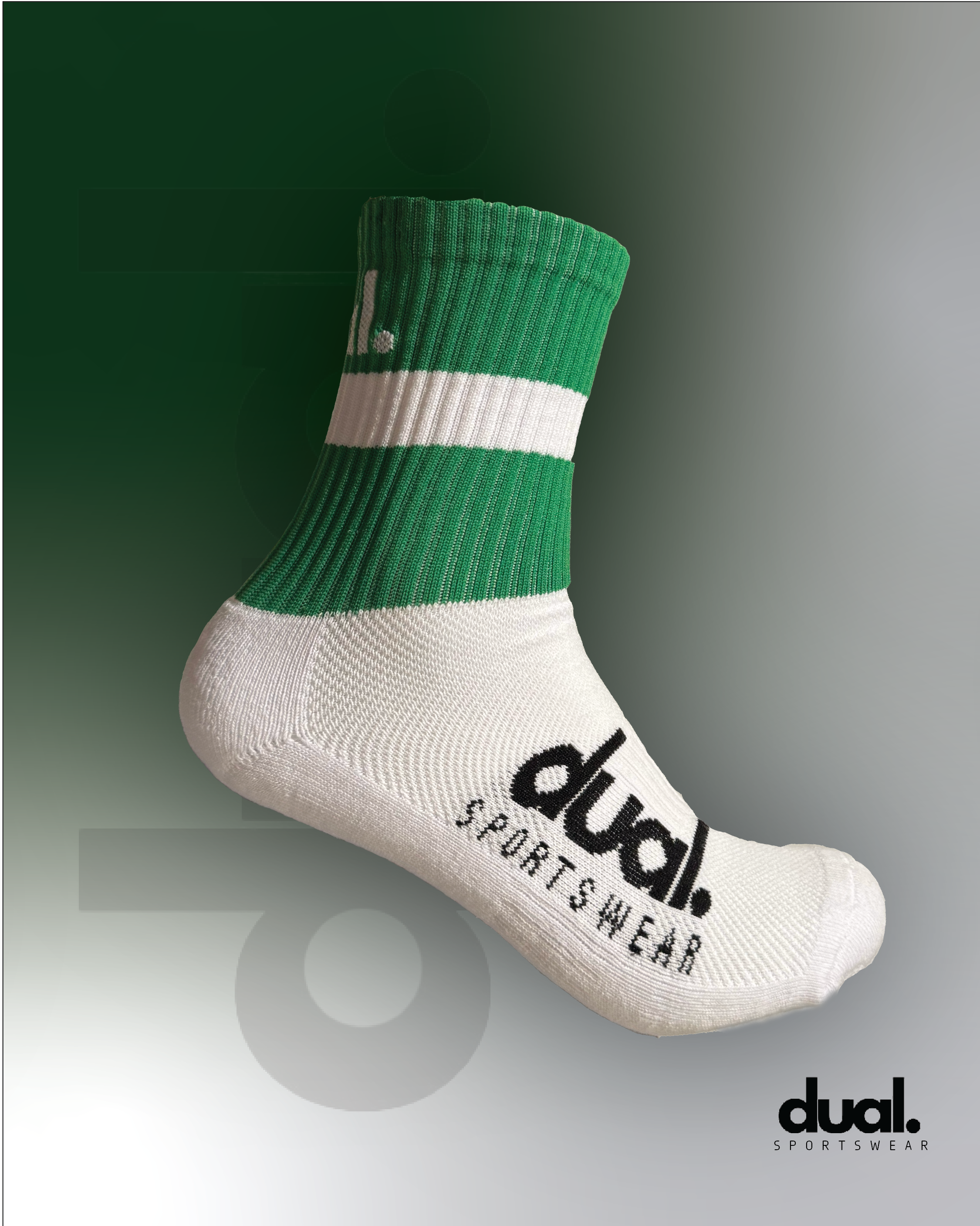 DUAL Performance Socks - Green/White
