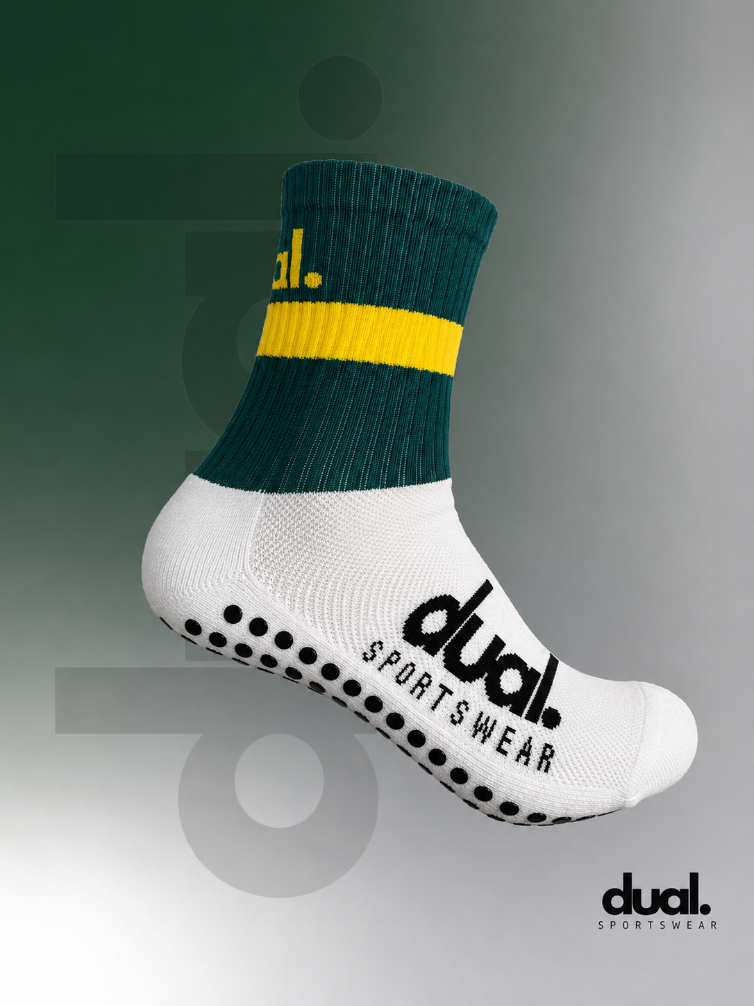 DUAL Performance Socks - Dark Green / Yellow