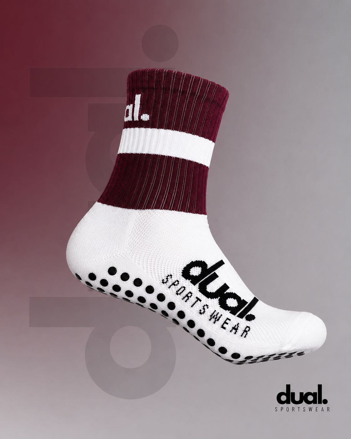 DUAL Performance Socks - Maroon/White
